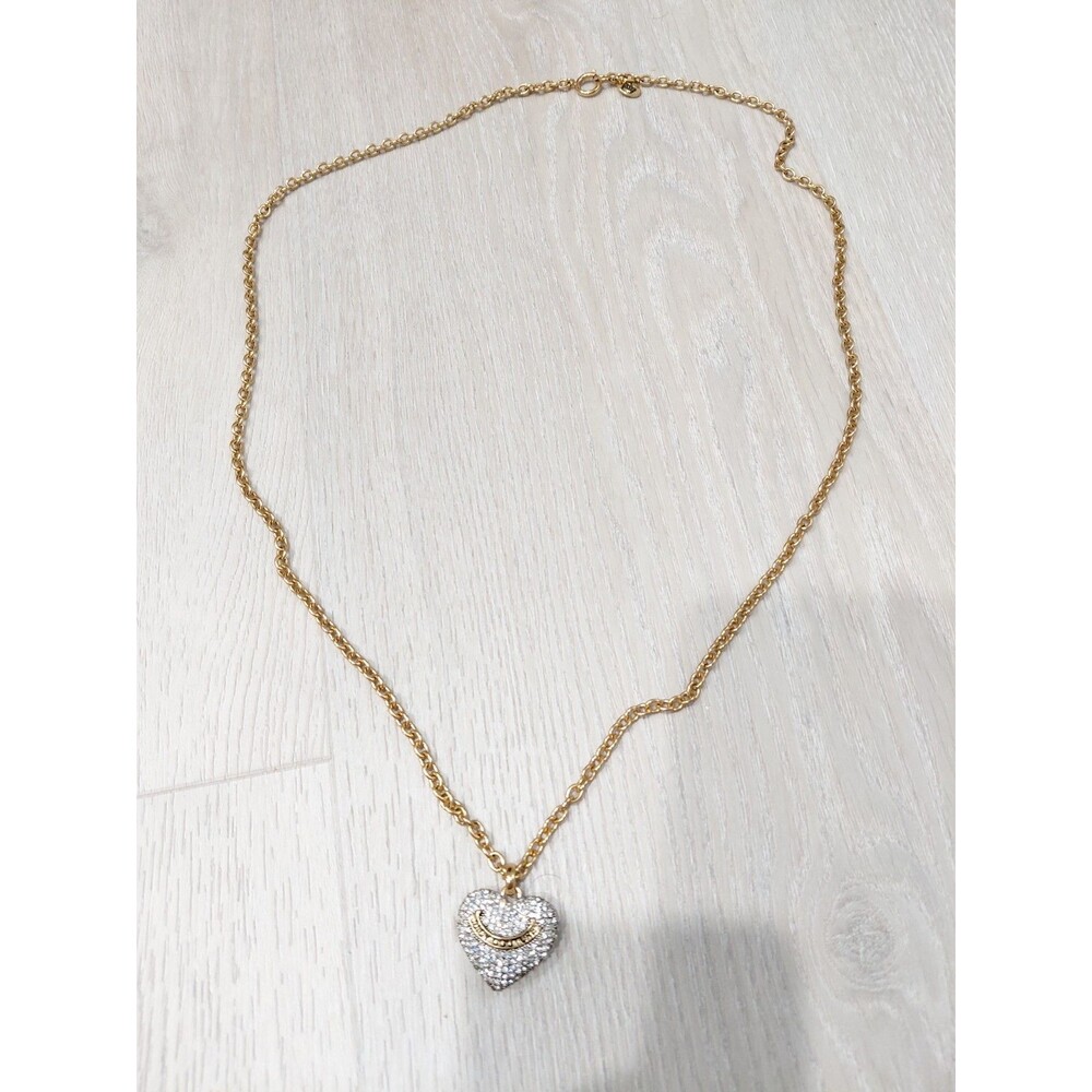 Juicy Couture Gold tone PAVE Heart Necklace  long